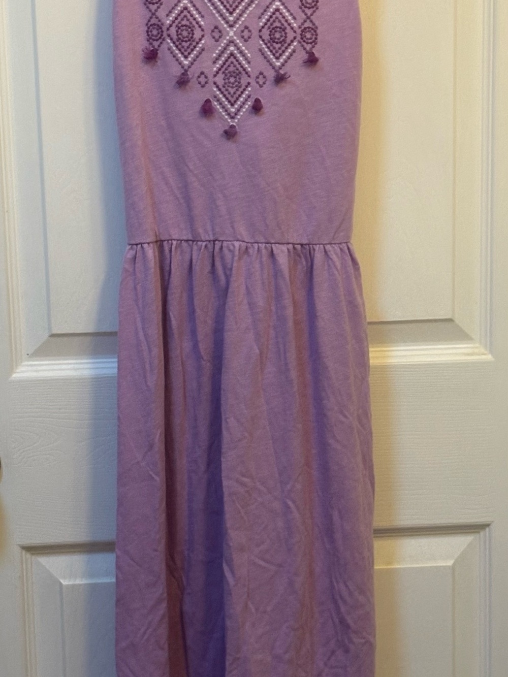 Girls' Lavender Embroidered Maxi Dress